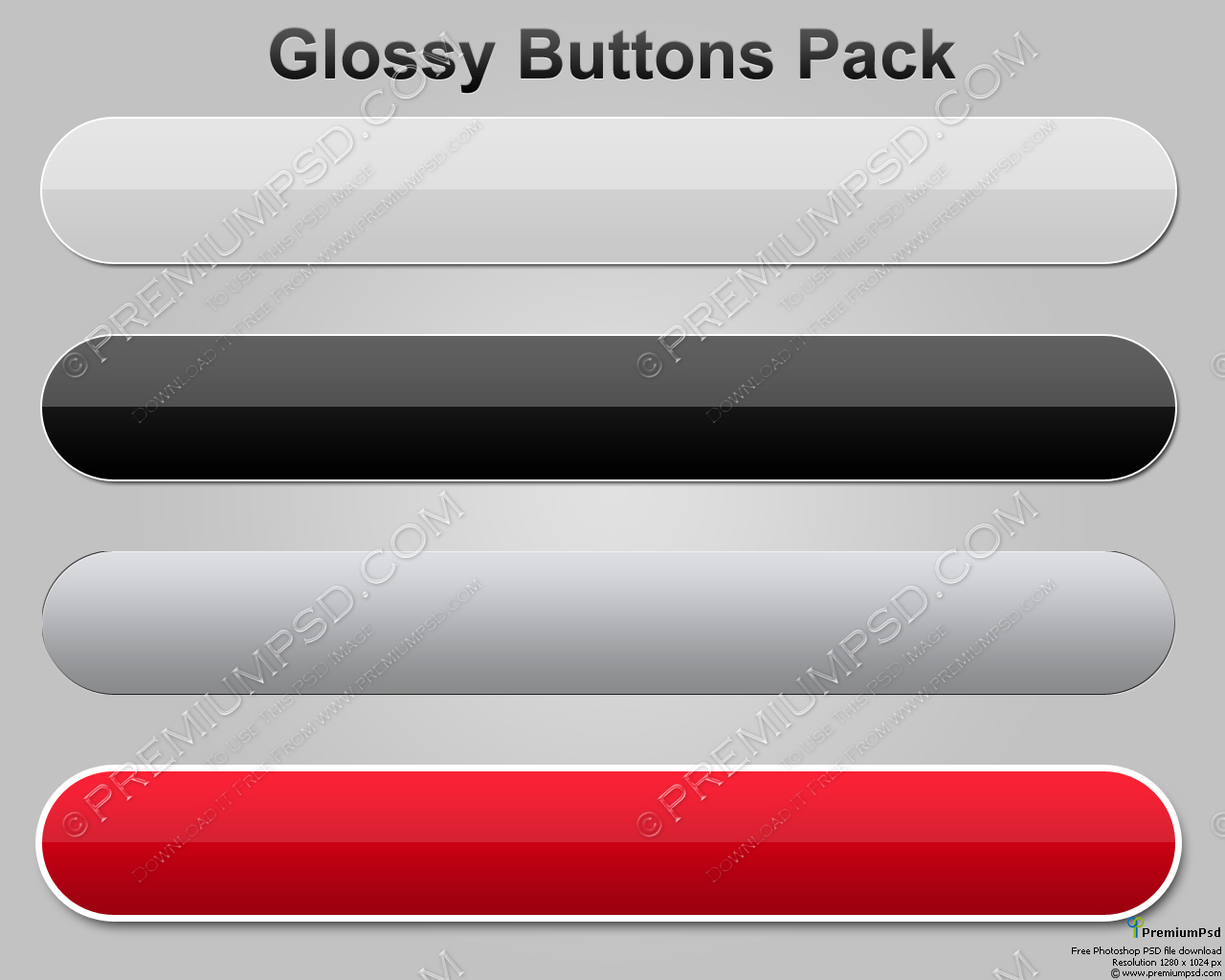 Free Glossy Button PSD