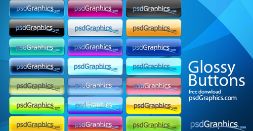 Free Glossy Buttons Photoshop