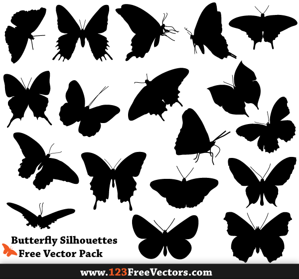 Free Vector Silhouettes Butterfly