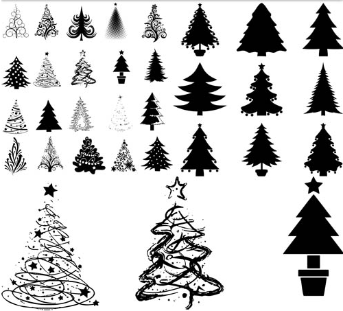 Free Vector Silhouettes Christmas Tree