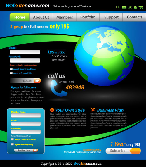 Free Vector Website Templates Free Vector Website Templates