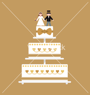 Gold Ribbon Wedding Cake Gold Ribbon Wedding Cake