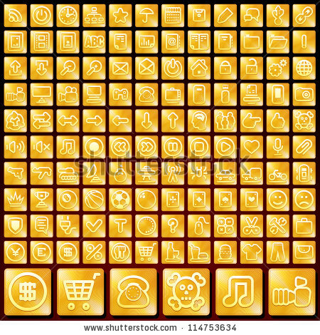 Gold Social Media Icon Vector