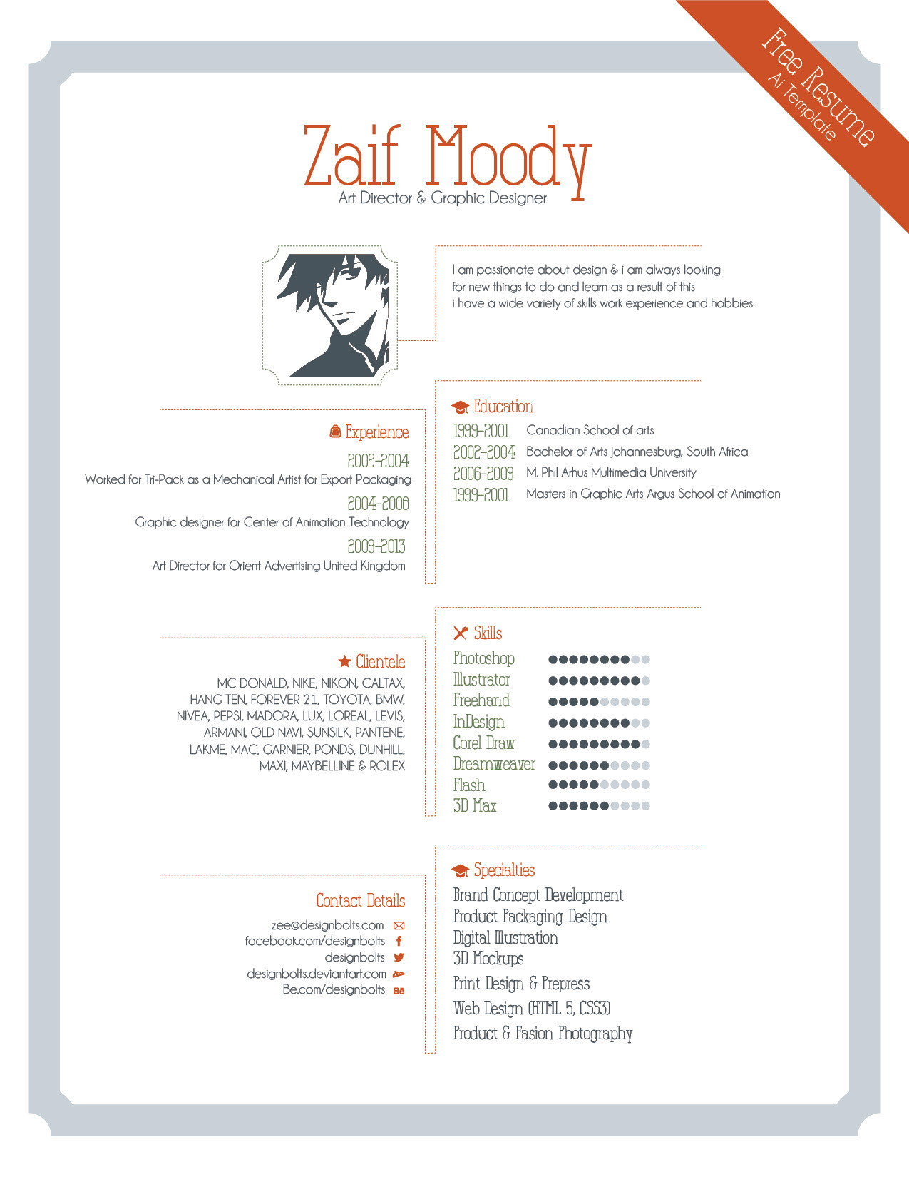 Graphic Design Resume Template Graphic Design Resume Template