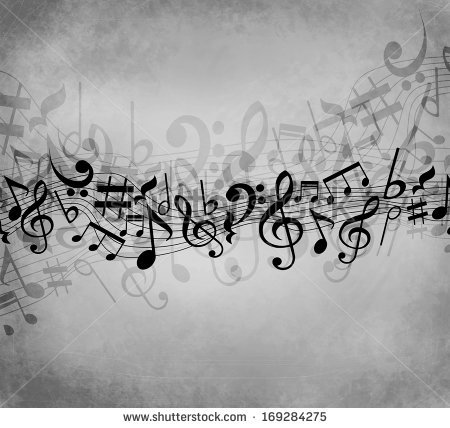 Grey Background with Music Notes