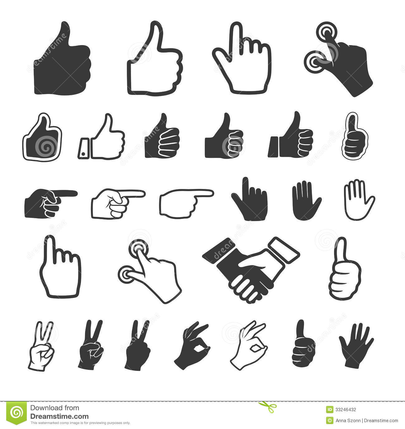 Hands Vector Icon Set