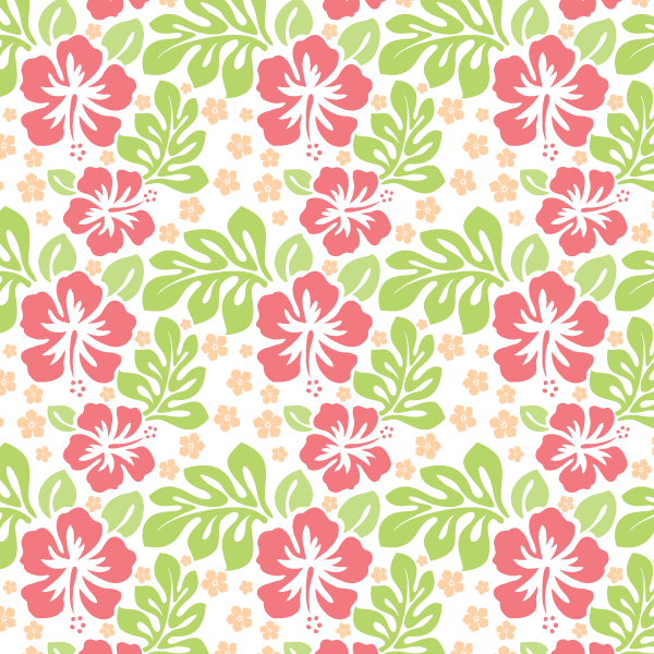 Hawaiian Floral Pattern Vector Free