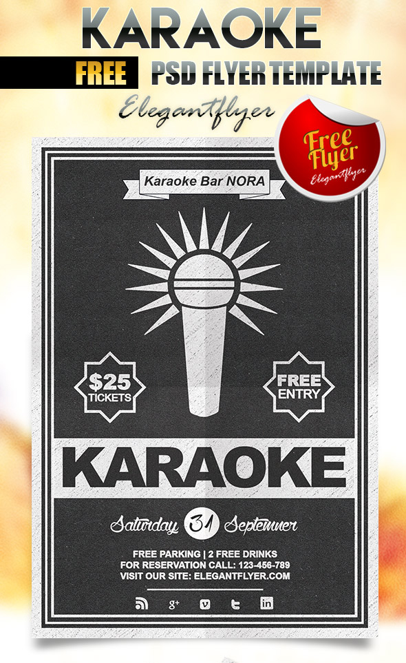 Karaoke Flyer PSD Templates Free Download