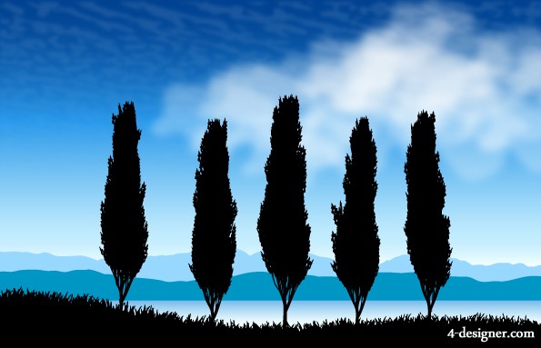 Landscape Silhouette Vector Free