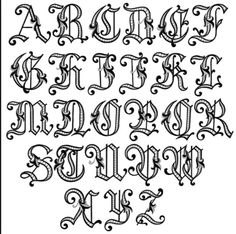 Old English Tattoo Letters Font