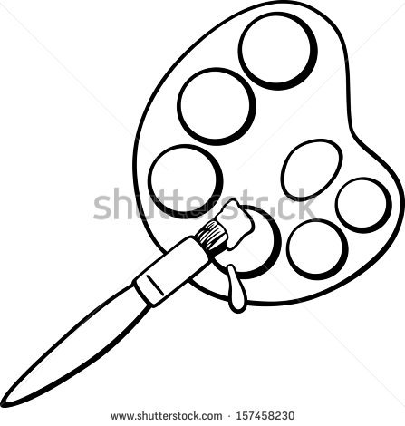 Paint Brush Clip Art Black and White