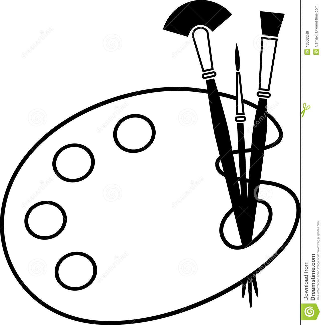 Paint Palette Clip Art Black and White