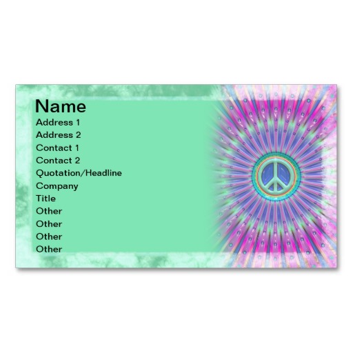 Peace Sign Business Card Template