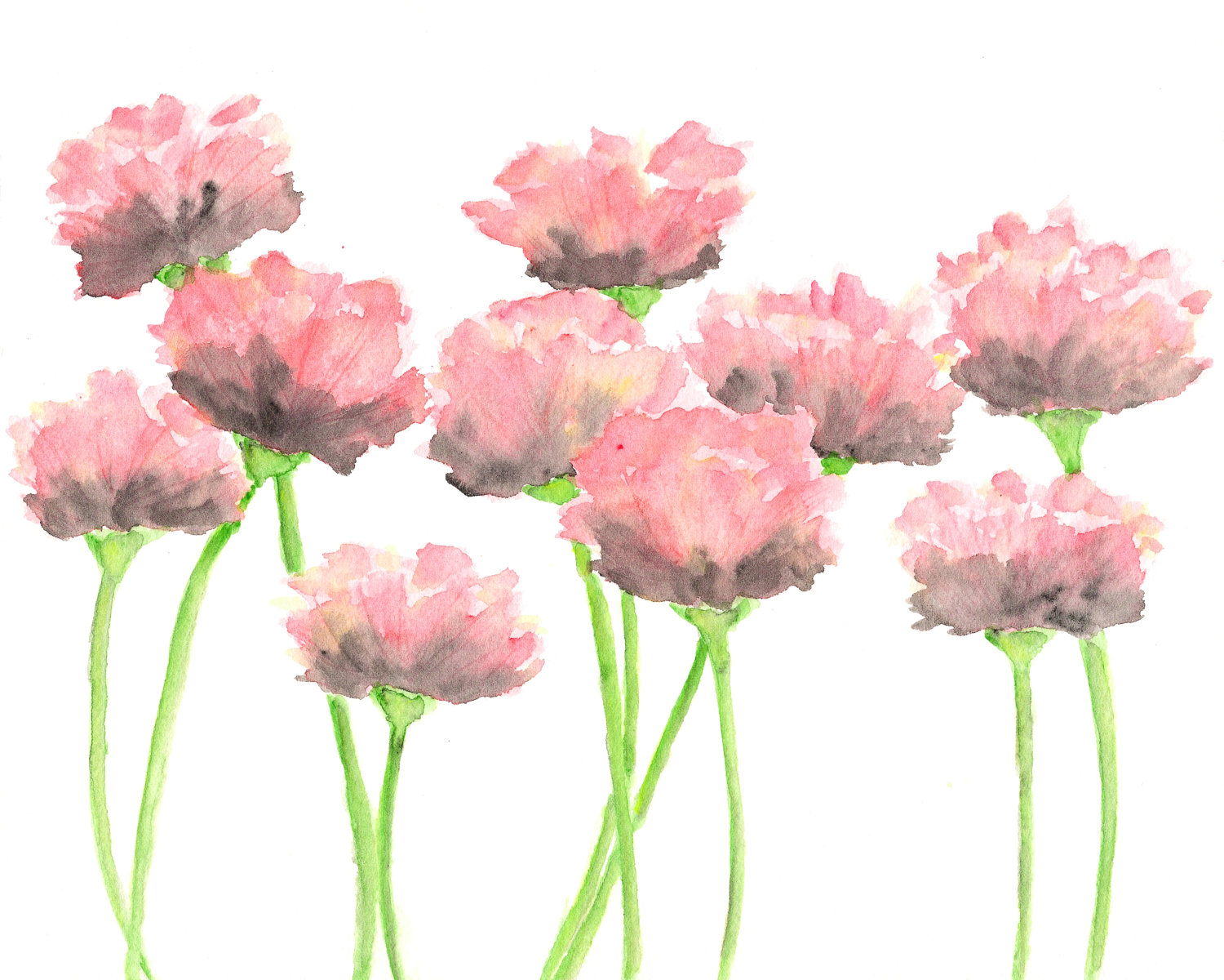 Pink Flower Watercolor Painting