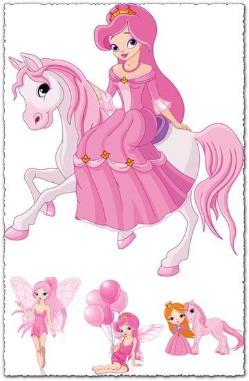 Pink Princess Cartoon