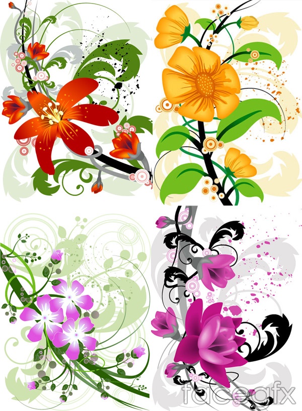 Realistic Vector Flowers