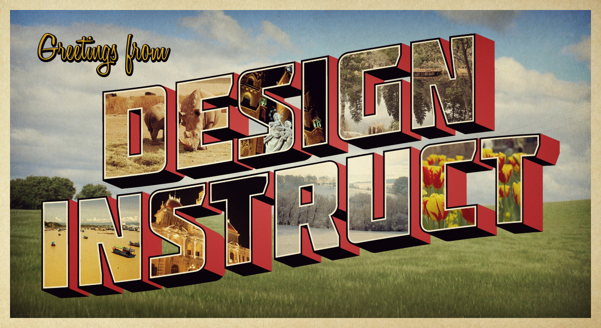 Retro Postcard Design Photoshop