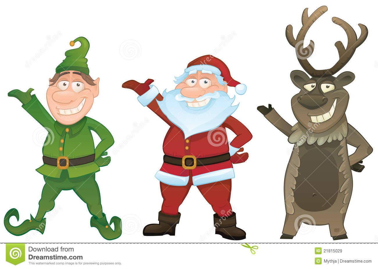 Santa and Elf Rudolph