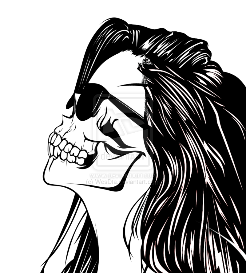 Skull Girl Drawing Tumblr