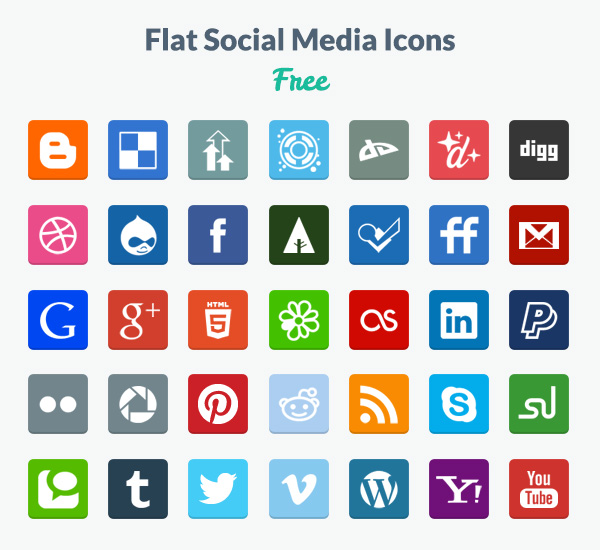 Social Media Icons Flat Social Media Icons Flat