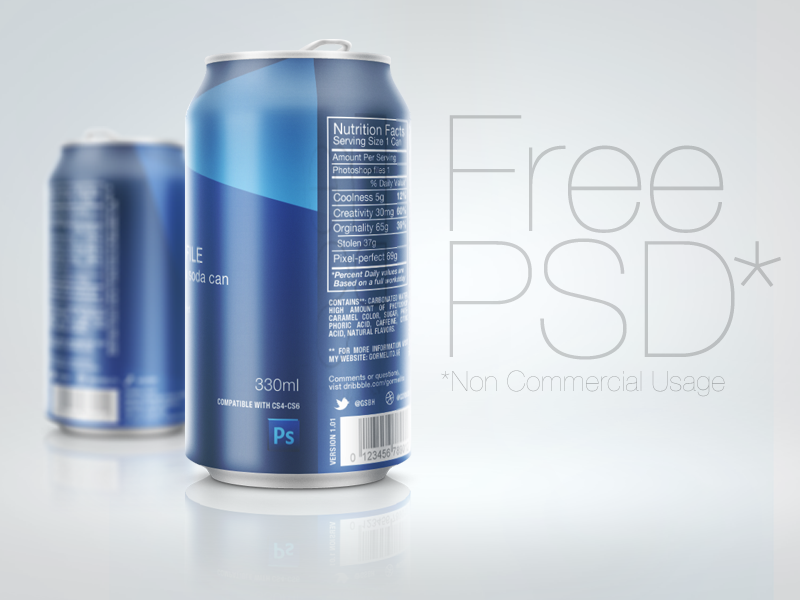 Soda Can PSD Mockup