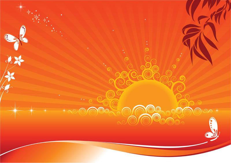 Sunset Vector Clip Art