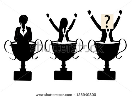 Team Holding Trophy Silhouette