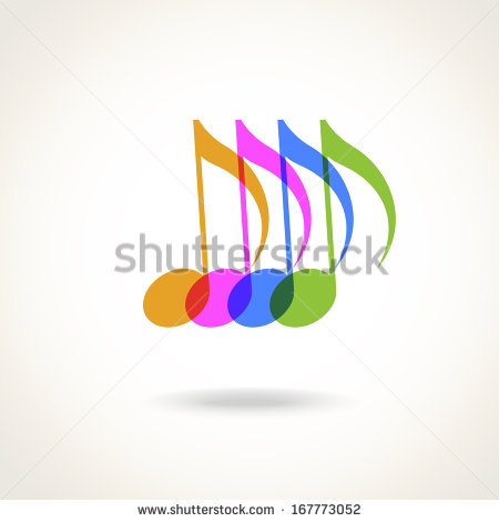 Transparent Music Notes Color