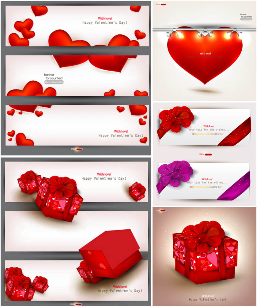 Valentine Day Cards and Banners Vector Valentine Day Cards and Banners Vector