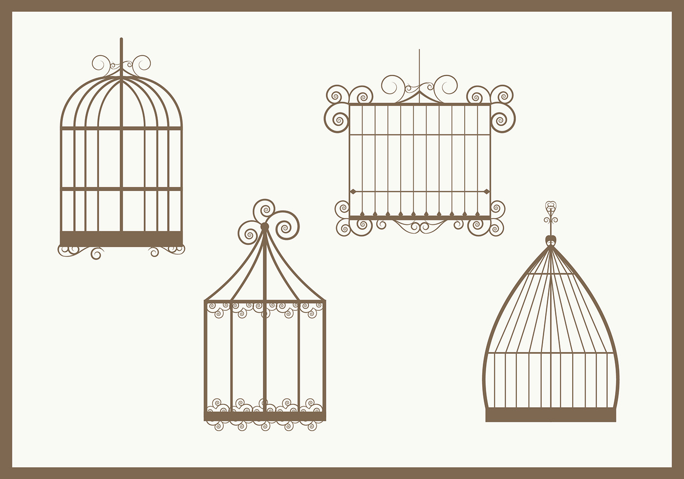 Vintage Bird Cage Vector