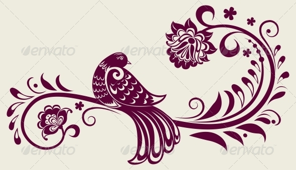 Vintage Bird Stencil