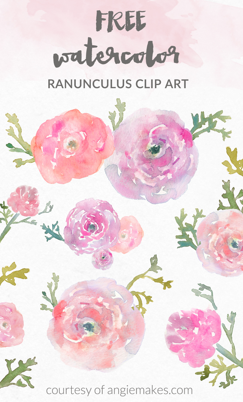 Watercolor Flowers Clip Art Free