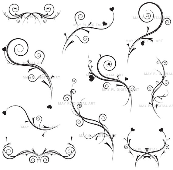 Wedding Flourish Swirl Clip Art Wedding Flourish Swirl Clip Art
