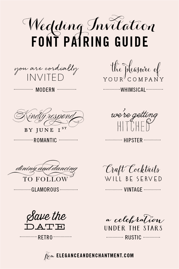 Wedding Font Combinations Wedding Font Combinations
