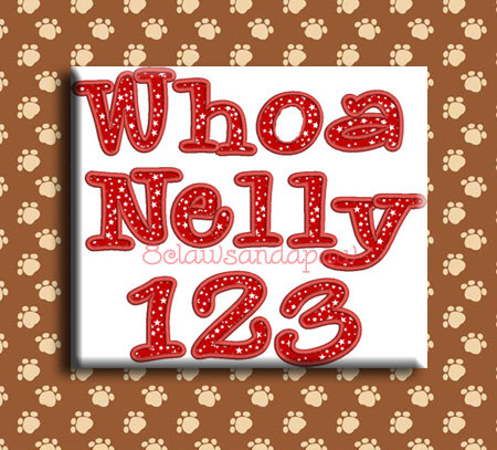 Whoa Nelly Embroidery Font