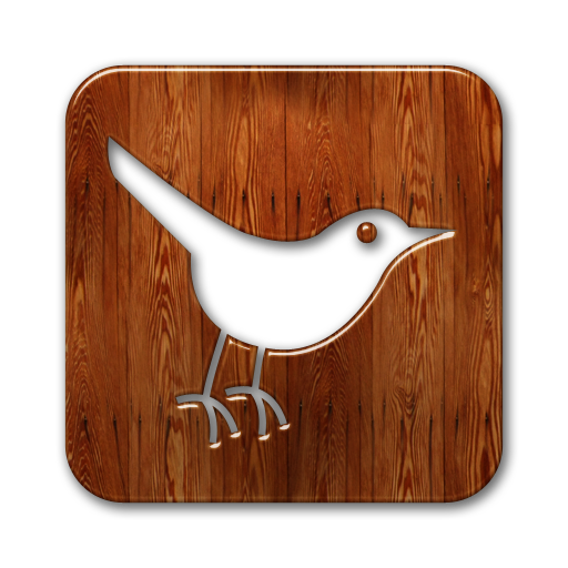 Wooden Twitter Icon