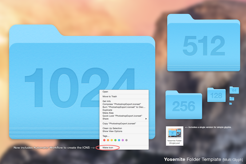 Yosemite Icon Folder Template