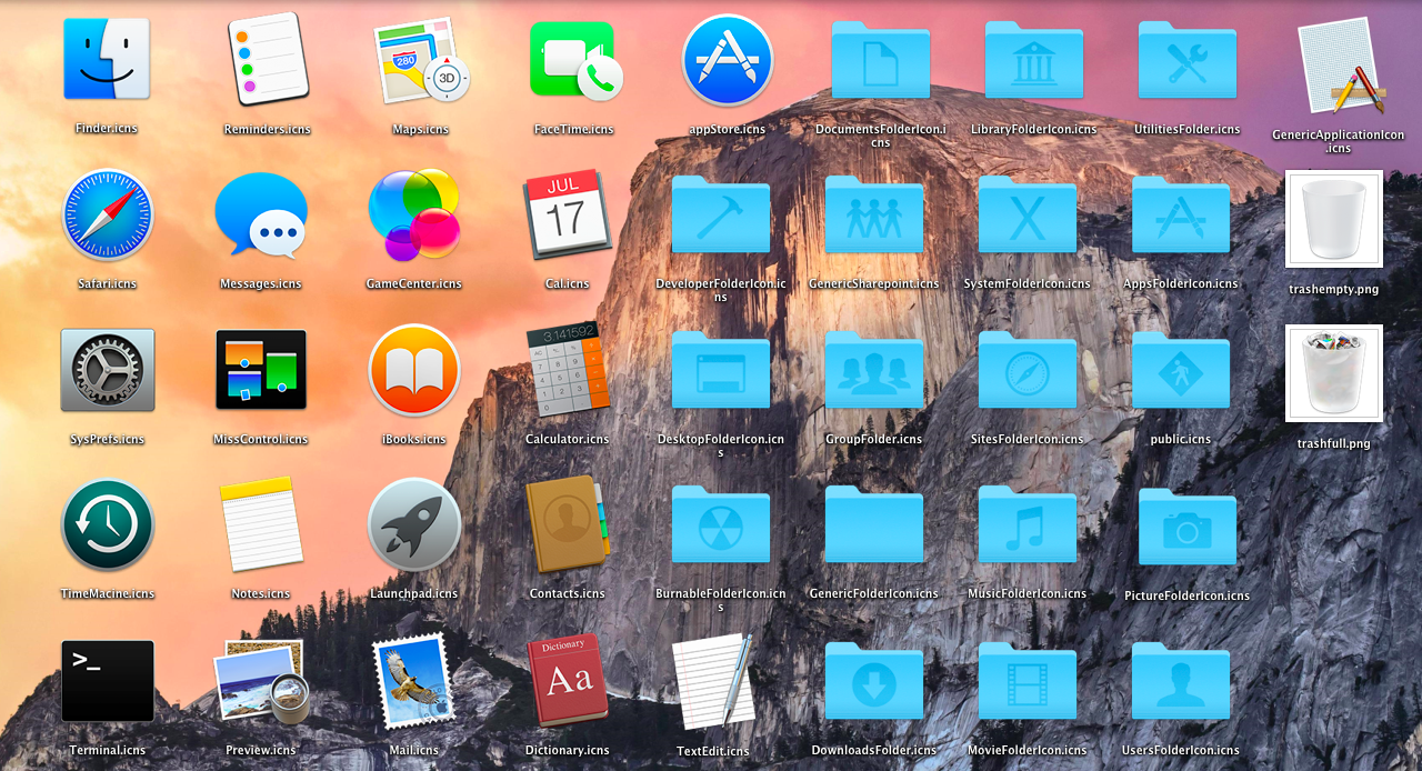 Yosemite Mac OS X Icons