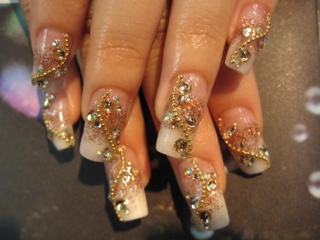 Acrylic Nail Designs with Gold