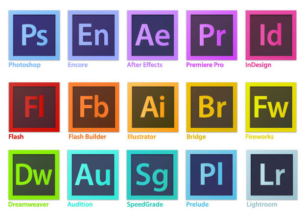 Adobe CS6 Creative Suite Icons Vector