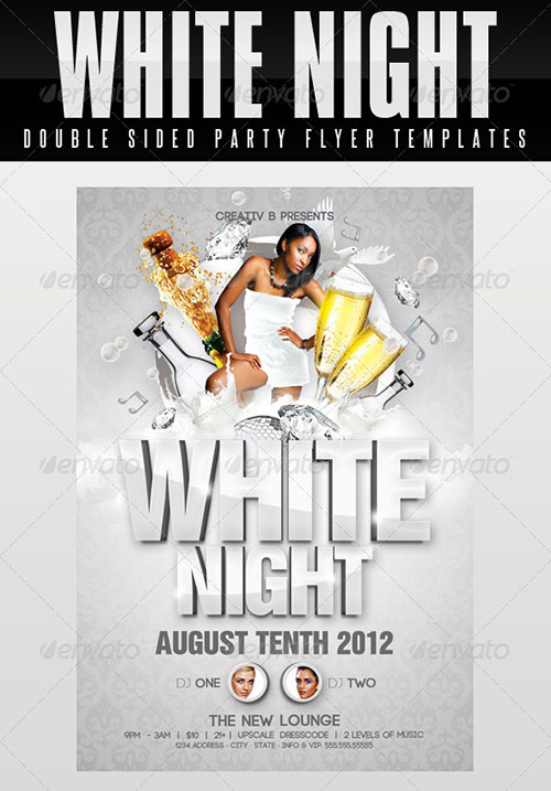 All White Party Flyer Templates