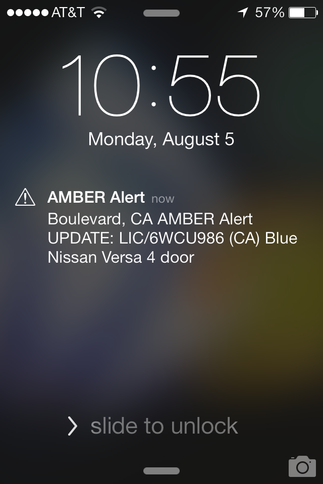 Amber Alert On iPhone