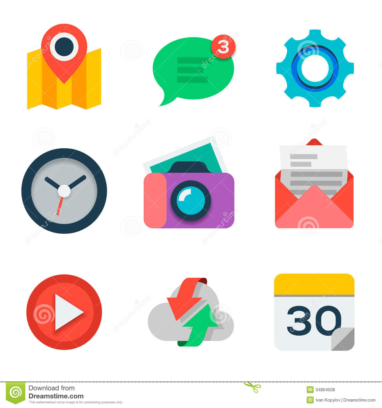 Application Icon Set Flat