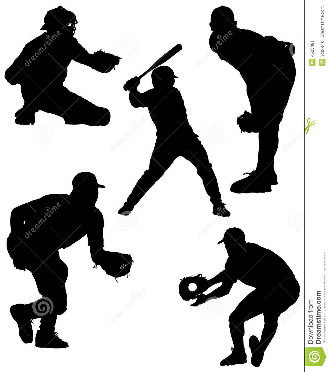 Baseball Silhouettes Vector