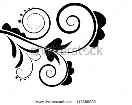 Black and White Abstract Swirls Vector