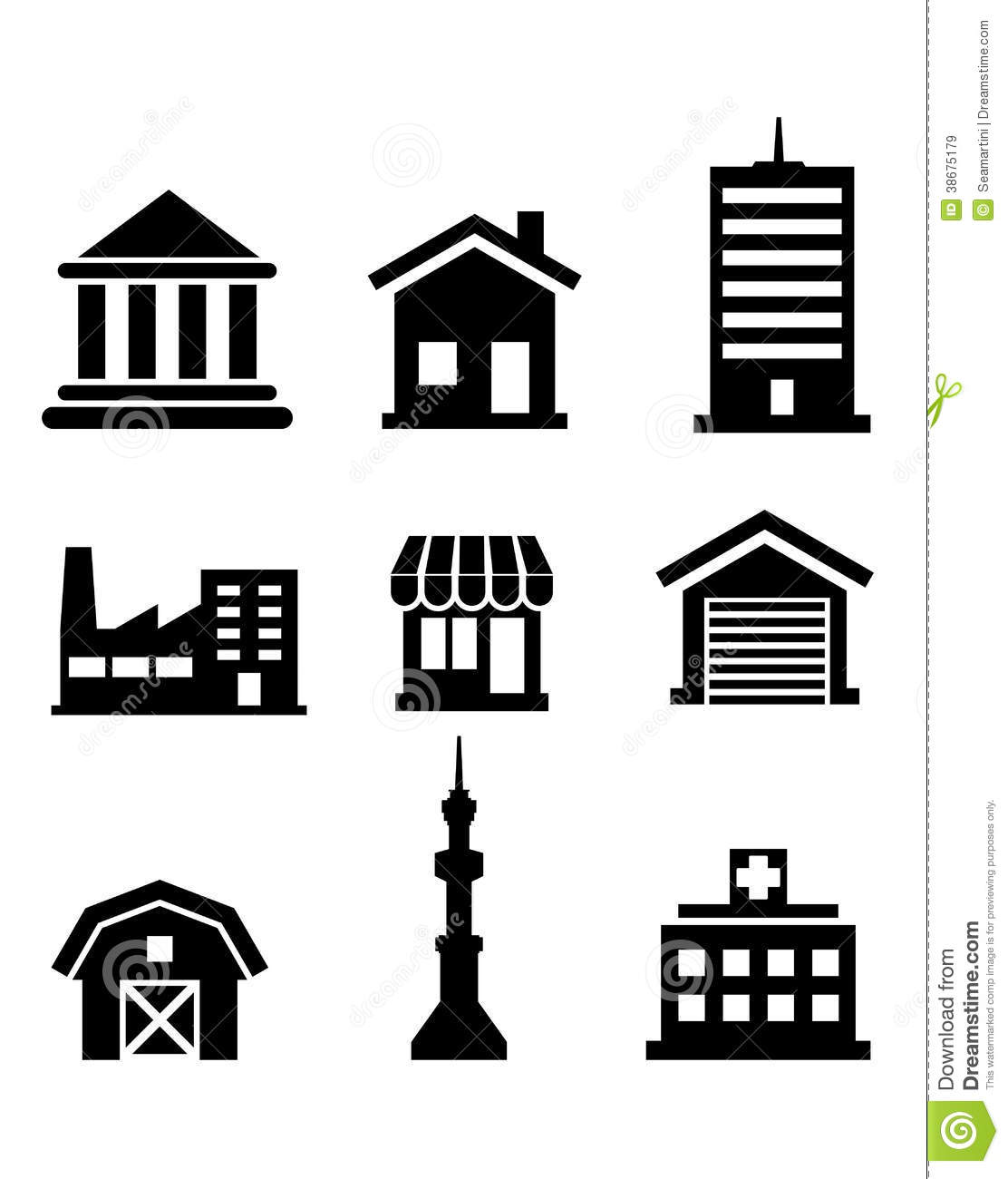 Black and White Building Icon