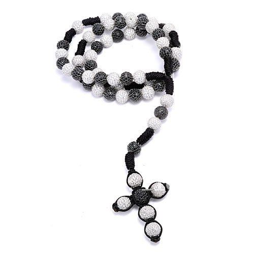 Black and White Rosary Necklaces Black and White Rosary Necklaces