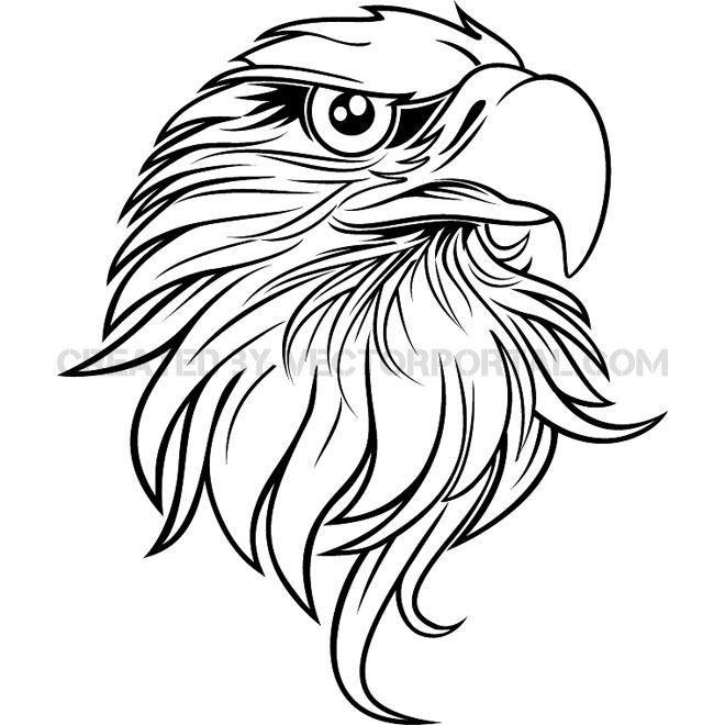 Black and White Vector Eagle