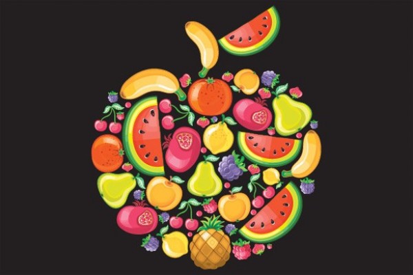 Black Apple Fruit Background