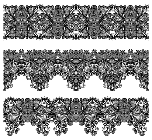 Black Lace Border Vector Free